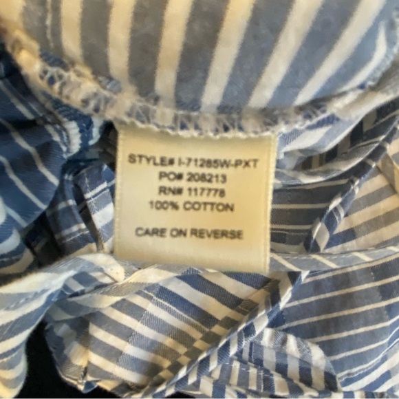 Lovestitch Wide Leg Striped Boho Romper Jumpsuit w/Front Tie Pockets 100% Cotton - Picture 13 of 15